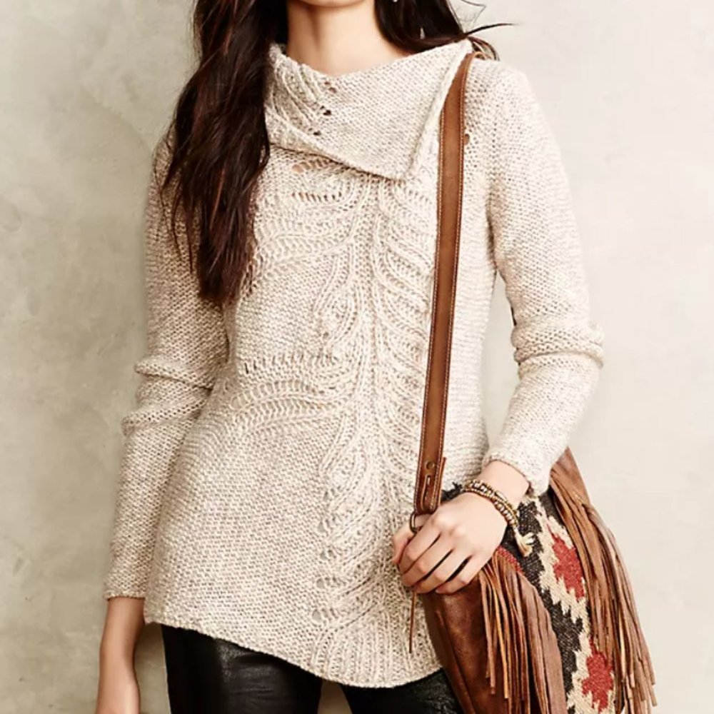 Hadley Pointelle Tunic Sweater - Anthropologie
